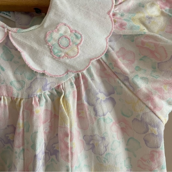 Vintage 80s/90s Baby Floral Cotton Romper by Health-Tex Size 12 Months - Picture 3 of 11
